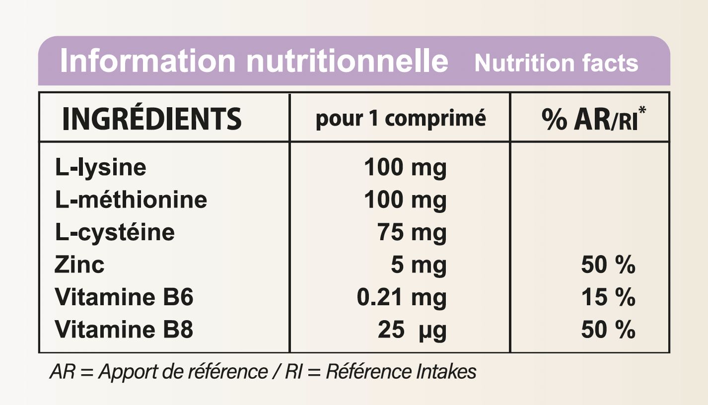 Ingrédients et valeurs nutritionnelles