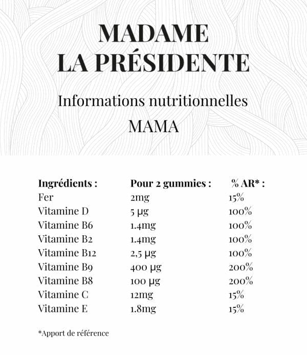 Ingredients and nutritional values